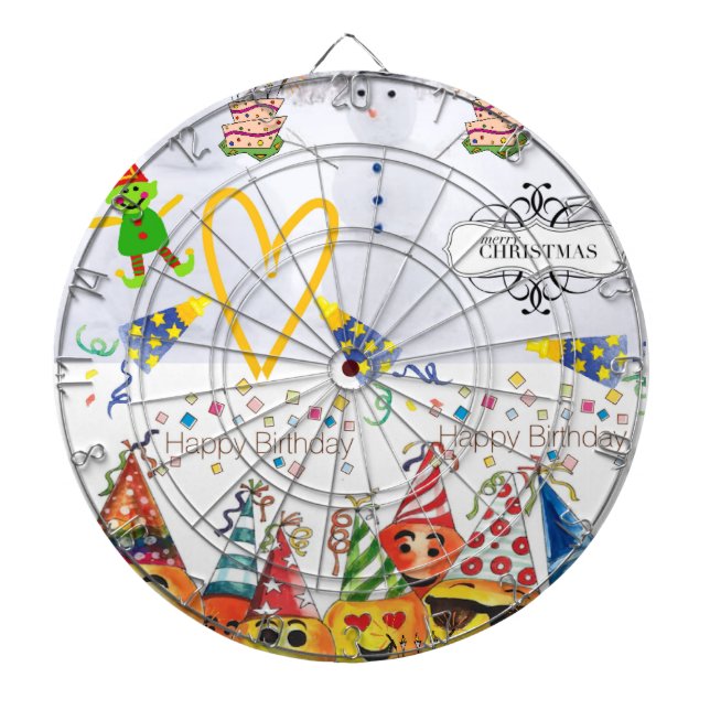 Diana Dartboard Feliz cumpleaños navideño (Frente)