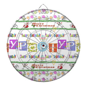 Diana Dartboard Feliz cumpleaños navideño