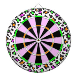 Diana Dartboard femenino del estampado leopardo de neón