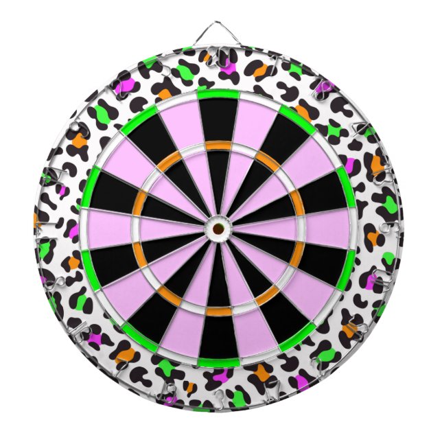Diana Dartboard femenino del estampado leopardo de neón (Frente)