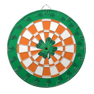 Diana Dartboard irlandés: Verde, naranja, y blanco del