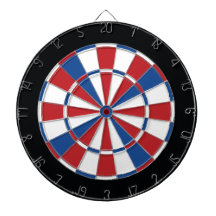 Dartboard patriótico - rojo, blanco y azul