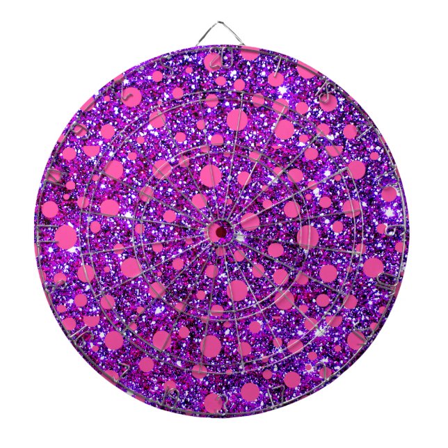 Diana Dartboard purpurinoso rosado y púrpura de la moda (Frente)