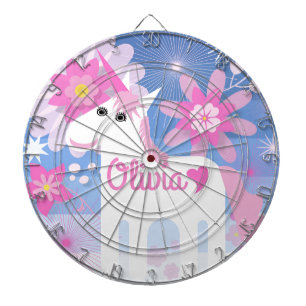Diana Dartboard rosado bonito adaptable del unicornio