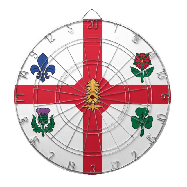 Diana Dartboard with Flag of Montreal, Canada (Frente)