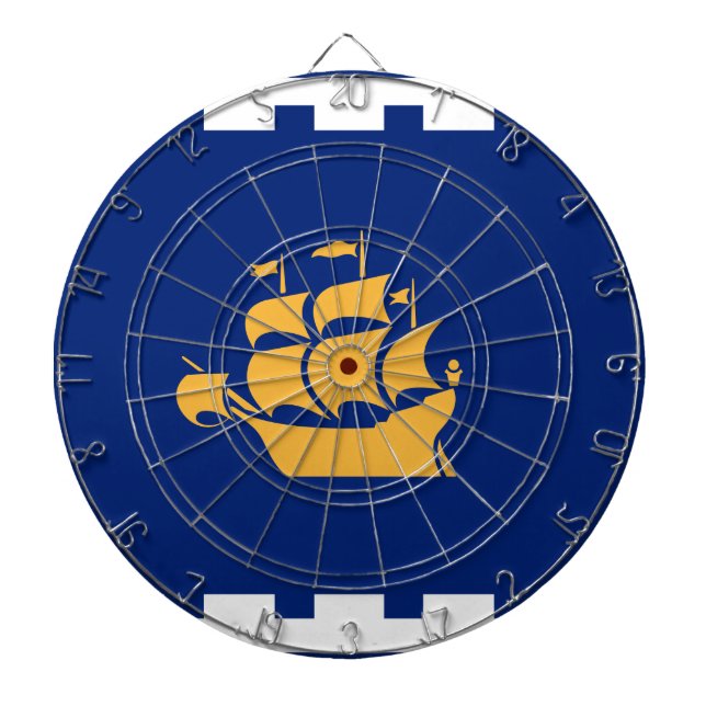 Diana Dartboard with Flag of Quebec City, Canada (Frente)