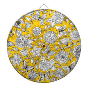Diana Diseño abstracto floral blanco amarillo lindo