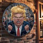 Diana Donald Trump el rey de los dardos<br><div class="desc">Foto de la Junta Donald Trump Dart. Un dardo humorístico con una caricatura de Donald Trump como blanco, con una corona y una expresión de enfado. El tablero está rodeado de imágenes más pequeñas de personas. Cartel redondo con caricatura de Donald Trump. La imagen es una mirada humorística sobre la...</div>