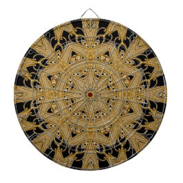 Diana Dorado Black Ornate Floral Dartboard