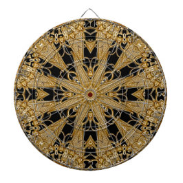 Diana Dorado Black Ornate Floral Dartboard