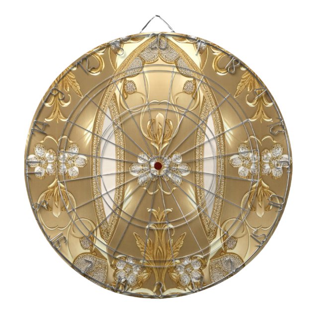 Diana Dorado Ornate Floral Dartboard (Frente)