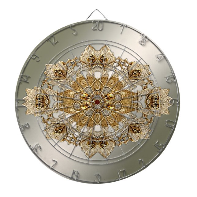 Diana Dorado Ornate Floral Dartboard (Frente)