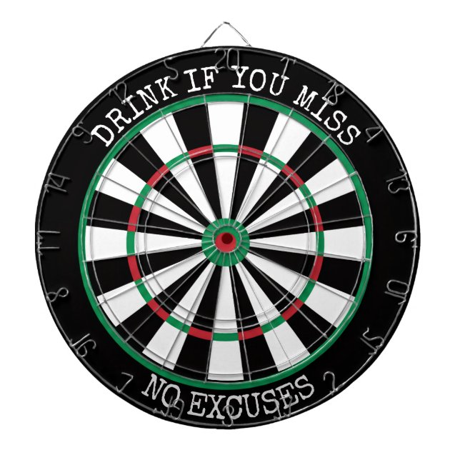 Diana Drink If You Miss – No Excuses Dartboard (Frente)