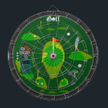 Diana El golf se divierte el Dartboard<br><div class="desc">Un golf impresionante inspiró el dartboard perfecto para el golf o la fan de deportes de la familia. Ofrece un arsenal de blancos y de peligros del golf. Grande para los juegos tradicionales del dardo, para hacer nuevos sus los propios, o como exhibición fresca del arte del golf. Completamente adaptable...</div>