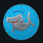 Diana El gracioso tiburón martillo personalizado<br><div class="desc">Este feliz tiburón martillo hambriento está en la caza de su próximo bocadillo. Dibujado en un divertido estilo de ilustracion personalizado.</div>