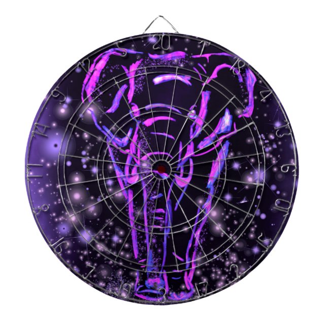 Diana Elefante Neon Púrpura Rosa Camina En La Noche De L (Frente)