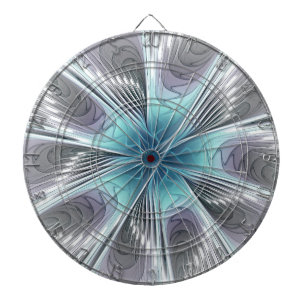 Diana Elegancia Flor de Arte Fractal Blanco Gris Azul