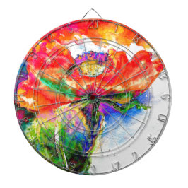 Diana Elegante cuadro de acuarela floral rojo