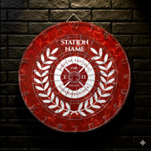 Elegante Fire House Station Red Marble White Laure