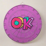 Diana Elegante Guay Colorful "OK" Negrita Deportes Purpl<br><div class="desc">Mejore su sala de juegos con nuestro elegante tablero Guay "OK" Bold Purple Sports Dart. Con colores violetas y un diseño "OK" de moda,  este dart board añade estilo y estilo a su configuración de juego.</div>
