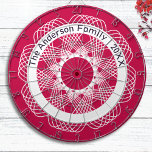 Diana Elegante línea geométrica Arte Blanco Rojo Persona<br><div class="desc">Eleva tu sala de juegos con este intrigante tablero. El tablero presenta un patrón geométrico intrincado en blanco sobre rojo, con líneas curvadas que crean un diseño detallado de líneas de arte. El efecto es como una alfombra de encaje crochet o una flor abstracta bellamente simétrica. Personalice con su nombre...</div>