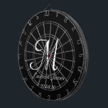 Diana Elegante Monograma Blanco y Negro Personalizado de<br><div class="desc">Elegante Monograma blanco y negro Nombre inicial Personalizado Junta de dibujo</div>