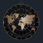 Diana Elegante nombre del Monograma del Mapa del Mundo N<br><div class="desc">Mapa del mundo del elegante fondo de luna de miel negra</div>