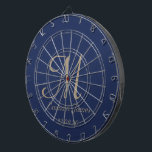Diana Elegante nombre inicial de la Marina y el Monogram<br><div class="desc">Elegante Junta de Arte Personalizada de la Marina y el Monograma de Oro</div>