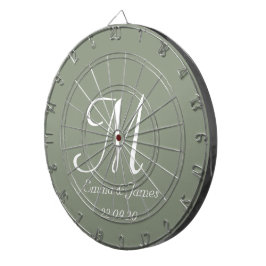 Diana Elegante Sage Green & White Monograma Nombre inici