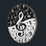 Diana Elegante trineo de tintorería Ola negra y blanca<br><div class="desc">Un patrón elegante y llamativo de notas musicales aleatorias en blanco y negro con un gran tríbar en el centro. La parte inferior del diseño incluye notas de música negra en un fondo blanco y la parte superior incluye notas de música blanca sobre un fondo negro. El gran vestíbulo cambia...</div>