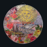 Diana España Sunshine español Travel Art<br><div class="desc">Este collage de España Sun tiene que ver con visitar el hermoso país de España. Nuestro collage español incorpora efímeras antiguas que muestran hermosas imágenes vintage: un rostro de sol antiguo de inspiración española, letreros de azulejos de Barcelona y Madrid, arquitectura española, danza flamenca española, ventilador español, rosas, encaje y...</div>