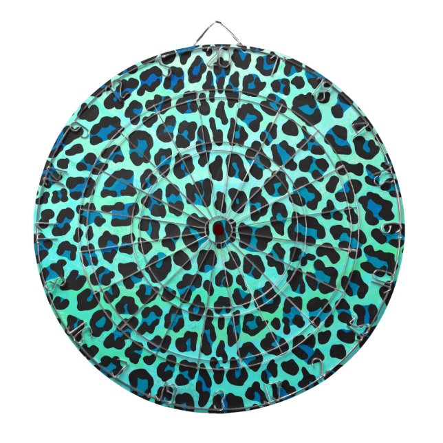 Diana Estampado negro y azul turquesa de leopardo (Frente)