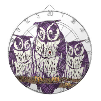 Diana Familia de búhos geométricos con estilo morado