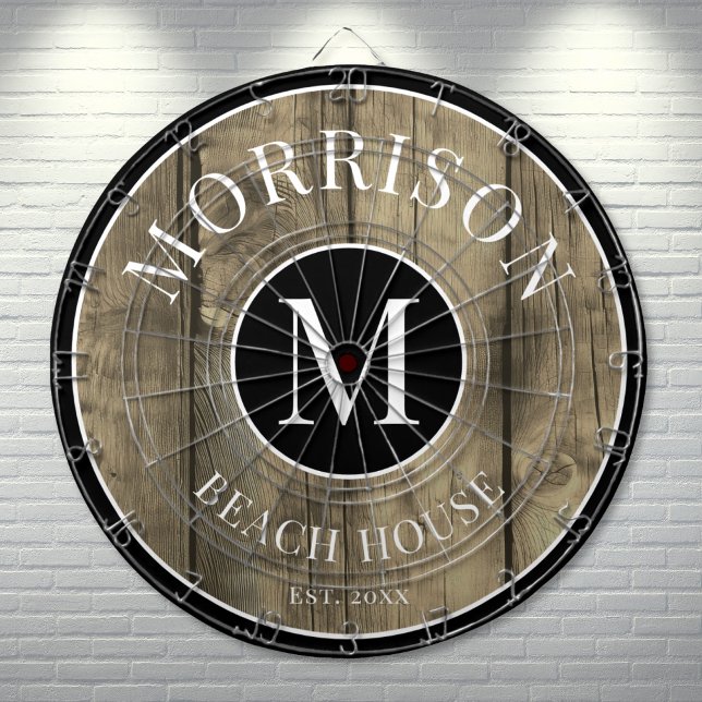 Diana Familia Nombre Madera Rusa (Family Name Rustic Wood Dart Board)