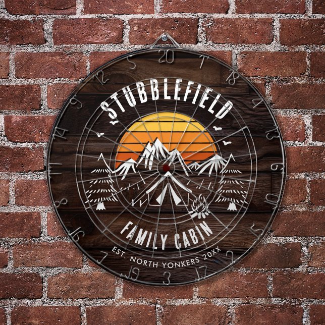 Diana Familia Rustica Retro Nombre Wood Aspecto Personal (Rustic Family Custom Games Room Wood Look Dartboard)