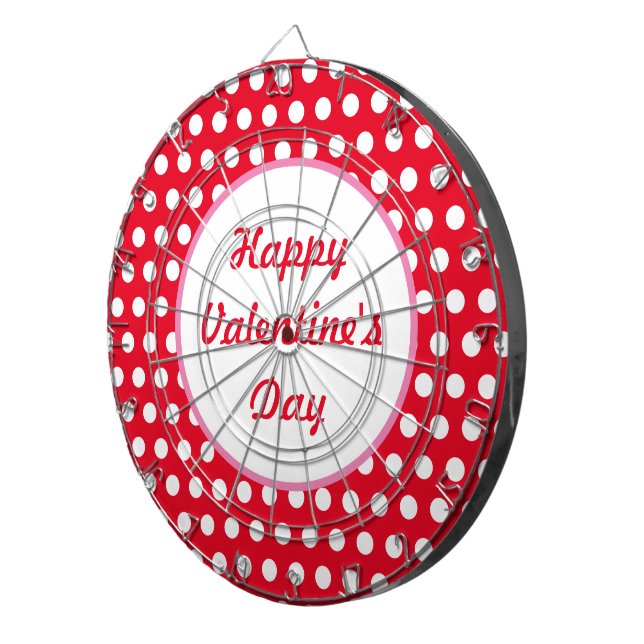 Diana Feliz Día de San Valentín Polka Dartboard (Rojo) (Frente Derecha)