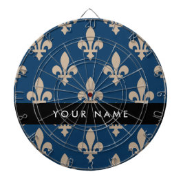 Diana Fleur de Lis, Beige on Navy Blue, Royal, Your Name