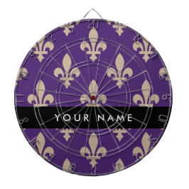 Diana Fleur de Lis, Beige on Purple, Royal, Your Name