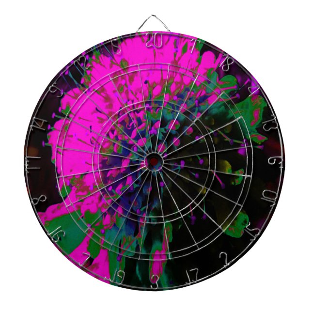 Diana Flor Abstracta Retro Tripiante de Rosa Caliente y  (Frente)