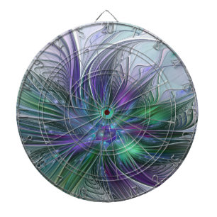 Diana Flor moderna abstracta fractal verde morado