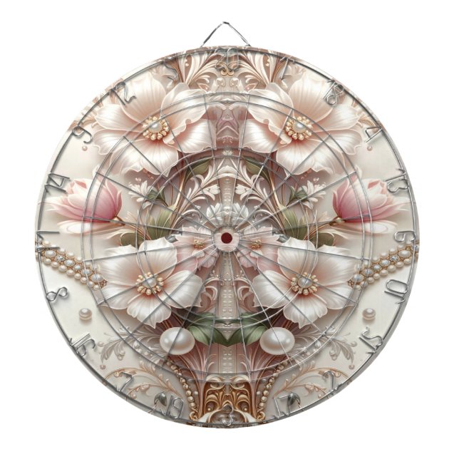 Diana Floral and Pearl Embellishments Dartboard (Frente)
