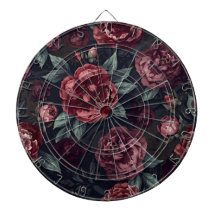 Florales Malhumorados Patrón Acuarela Rojo Oscuro