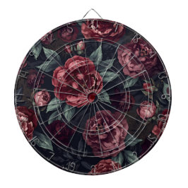 Diana Florales Malhumorados Patrón Acuarela Rojo Oscuro