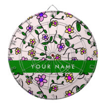 Flores de colores, fondo rosado, verde