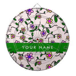 Diana Flores de colores, fondo rosado, verde