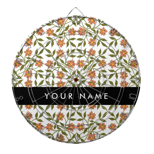 Diana Flores naranjas, Patrón Floral, Boho, Su Nombre (Frente)