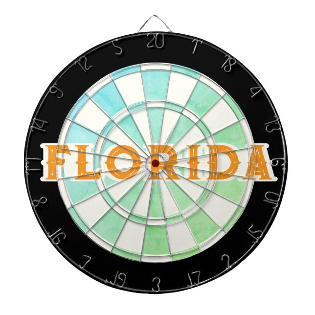 Diana FLORIDA Elegant Ombre Dartboard con texto Naranja (Frente)