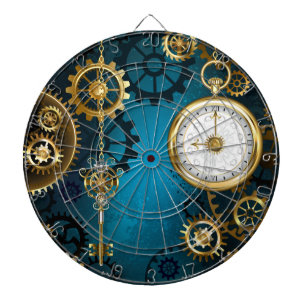 Diana Fondo turquesa de vapor con engranajes