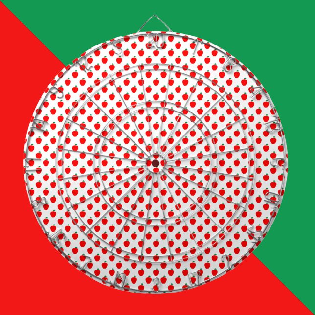 Diana Fruta roja del patrón de Apple (A dartboard with a pattern of red apples.)
