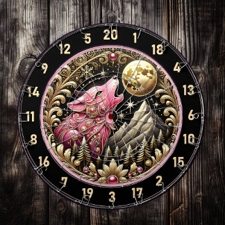 Diana Fuerza de Lobo Rosa bajo Luna Dorada
